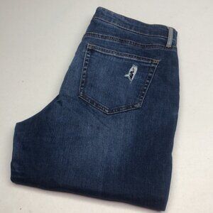 R JEANS DISTRESS EMBROIDERED STRAIGHT LEG JEANS 28x27 ⭐️